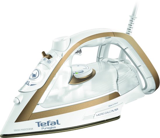 Tefal Puregliss FV8042 - Stoomstrijkijzer - 2900W - Goud, Wit