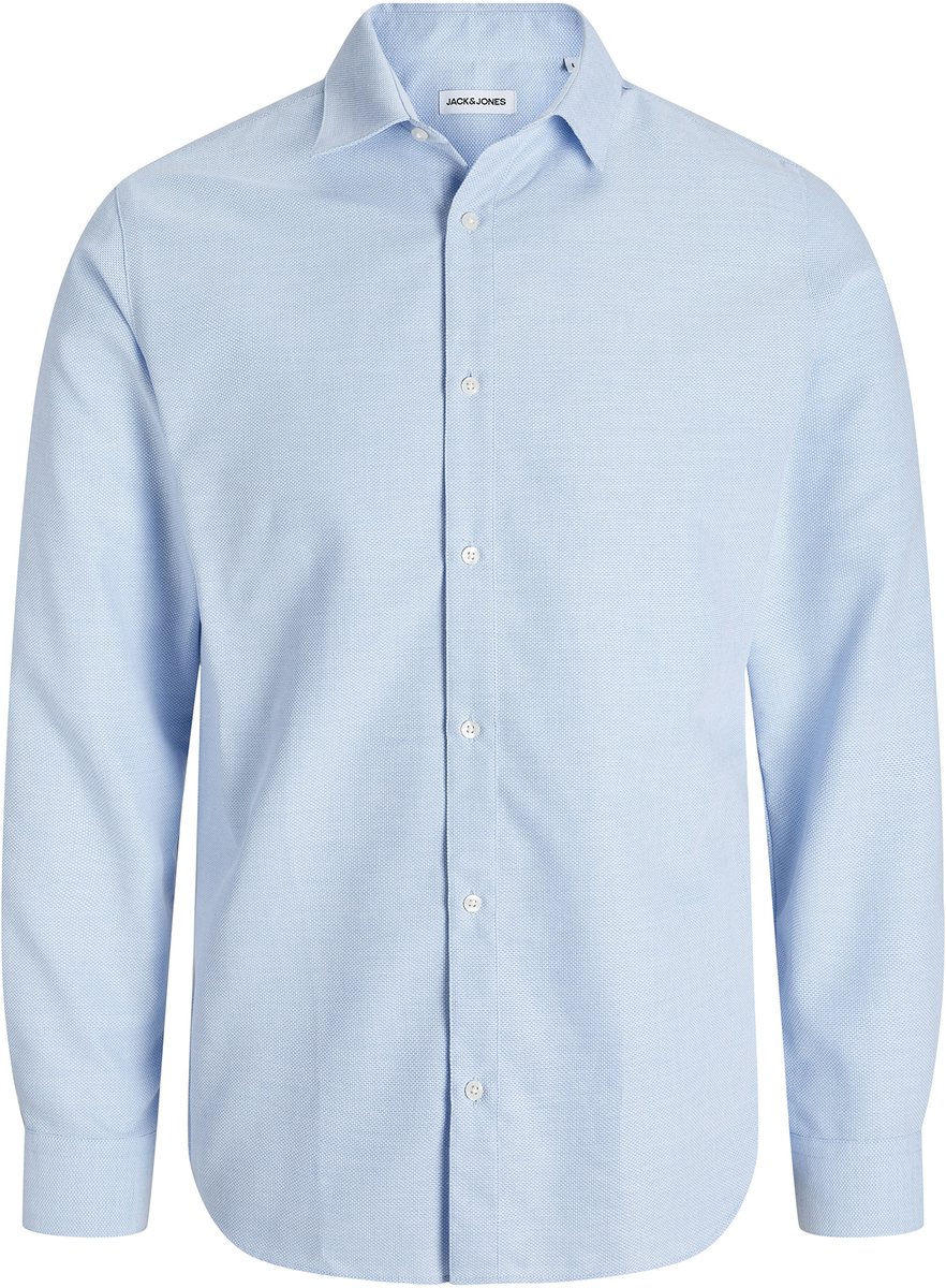 Jack & Jones - Heren Overhemden Joe Slim Fit Structure - Blauw - Maat XXL