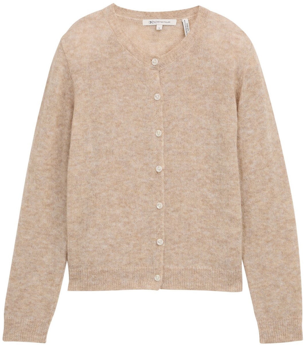 Tom Tailor Denim - Vest met ronde hals - Maat L - intense beige melange