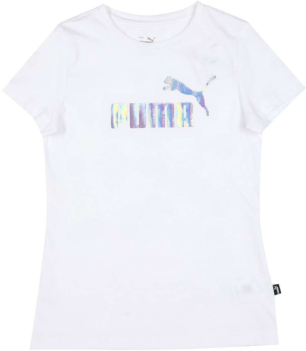 Puma Ess+ Nova Shine Logo T-shirt Met Korte Mouwen 3-4 Years Meisje Wit