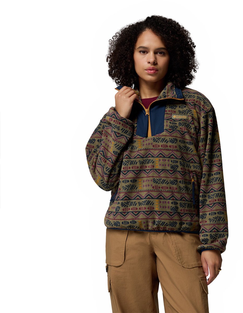 Columbia Sequoia Grove™ Printed Fleece Met Halve Rits Vrouw Groen