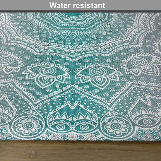 New de 4 Set de table à manger motif mandala ombré Grijs et bleu vert, tissu lavable avec envers antidérapant