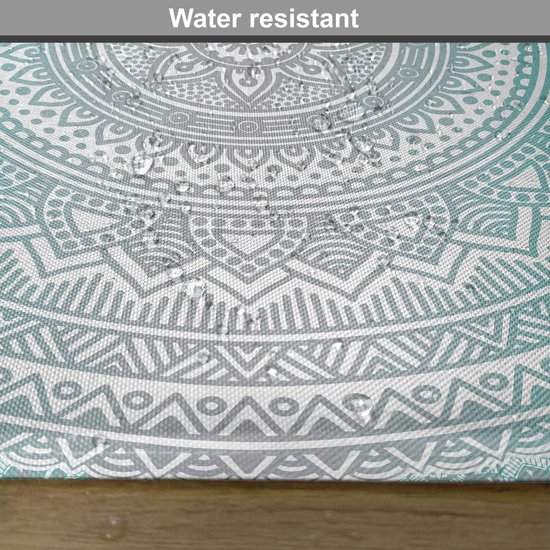 Set de 4 sets de table à manger New Bed Grijs et Aqua Stam Mandala, tissu lavable avec envers antidérapant