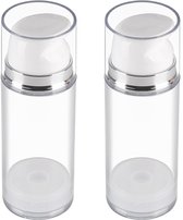Lot de 2 flacons vides à pompe, rechargeables en plastique, pour le voyage, pour lotion, crème et huile essentielle, 100 ml