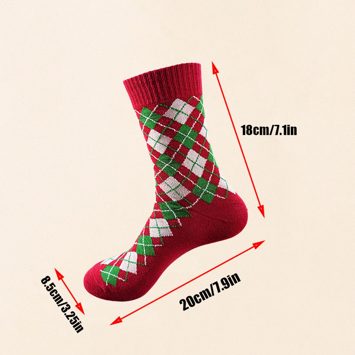 Netrox 3 paar kerstsokken, warme en zachte wintersokken