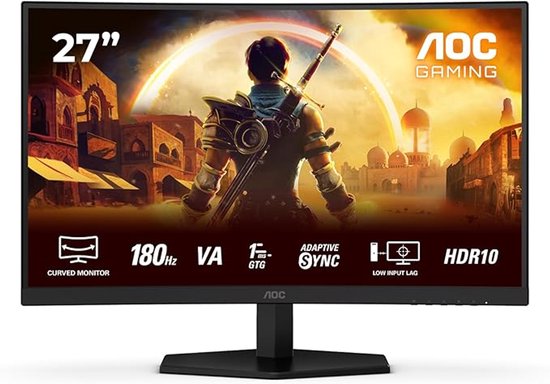 AOC G4 C27G42E - Full HD Curved Gaming Monitor - 180hz - 0.5ms - 27 inch
