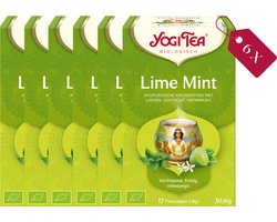 Yogi Tea Lime Mint - Biologische Kruidenthee met Limoen, Munt en Zoethout voor Een Verfrissende en Verkwikkende Smaak - Tray van 6 Stuks