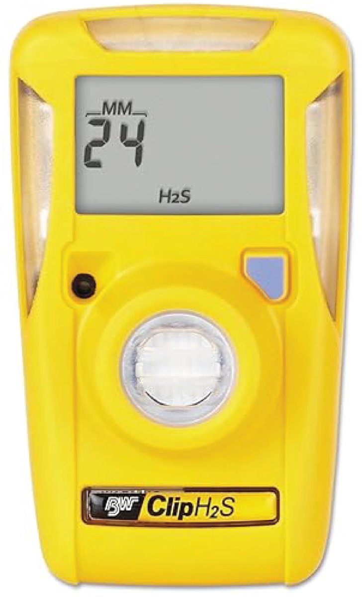 Honeywell BW Clip – Gasdetector voor H2S Waterstofsulfide – Alarmen 10 & 15 ppm