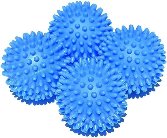Foto: Wasdrogerballen 4 stuks wasballen zacht zout vinylhars anti haar herbruikbare anti kreuk sneller droog drogerballen huisdierhaarverwijderaar haarvanger wasbollen wasverzachterbal wasballen voor wasmachine 6 5cm blauw