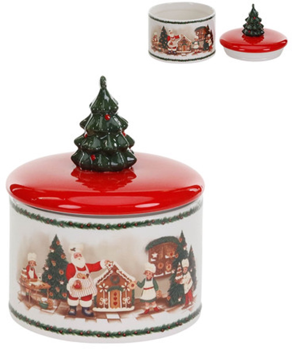 Goodwill Koektrommel-Opbergdoosje Kerstboom H 19 cm