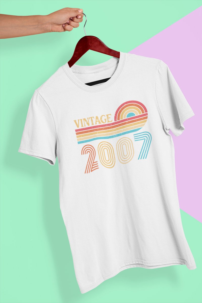 2007 Jaar Wit T-shirt Heren - Maat XL - Retro Vintange - Verjaardag Cadeau Mannen - Limited Edition