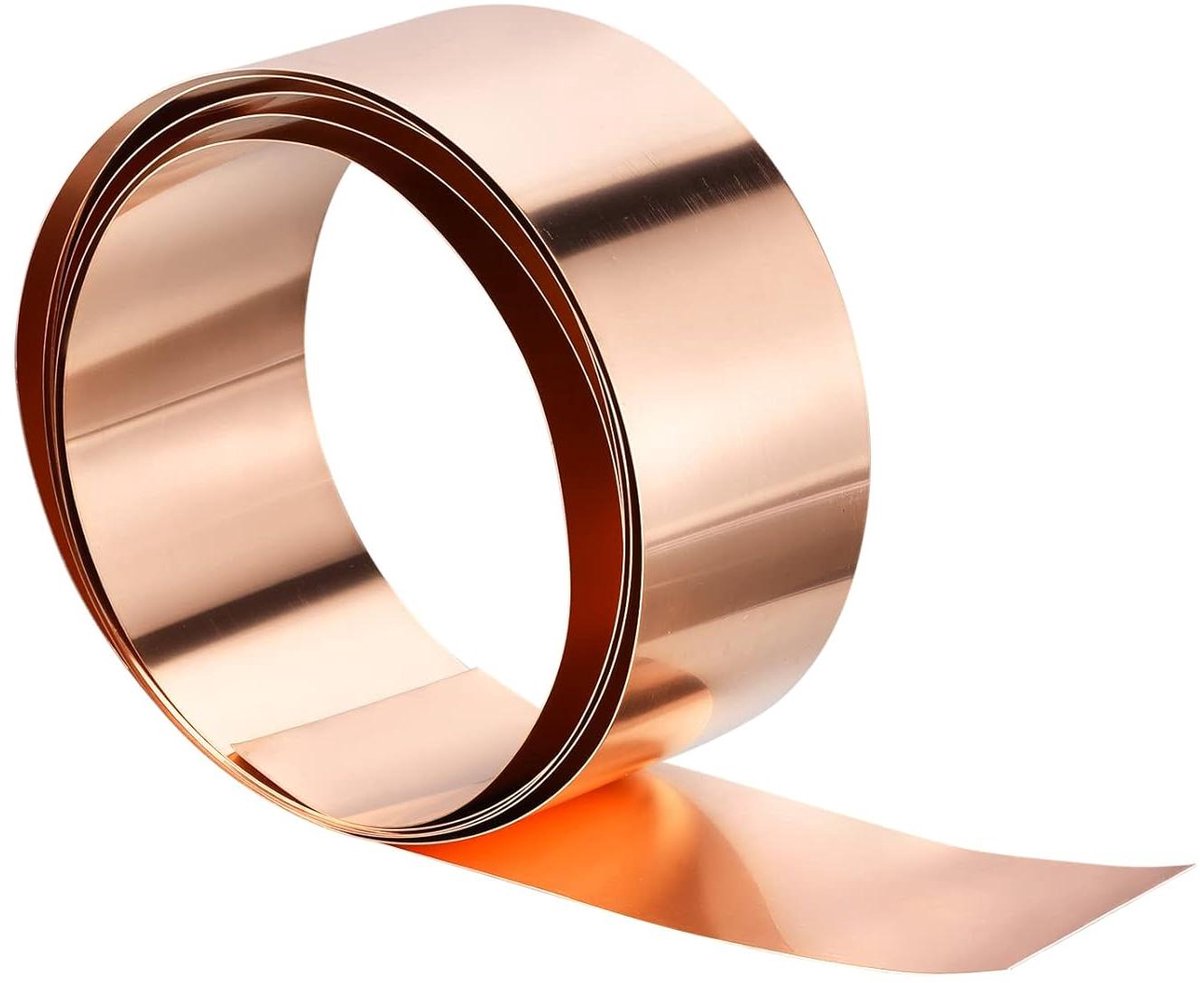 Koperen Plaat Rol - 1mm x 50mm x 1m - Metaalplaat voor Elektrische Projecten Voor doe-het-zelvers - Koperen Strips - 99,9% Zuiver Koper - Brede Toepassingsmogelijkheden