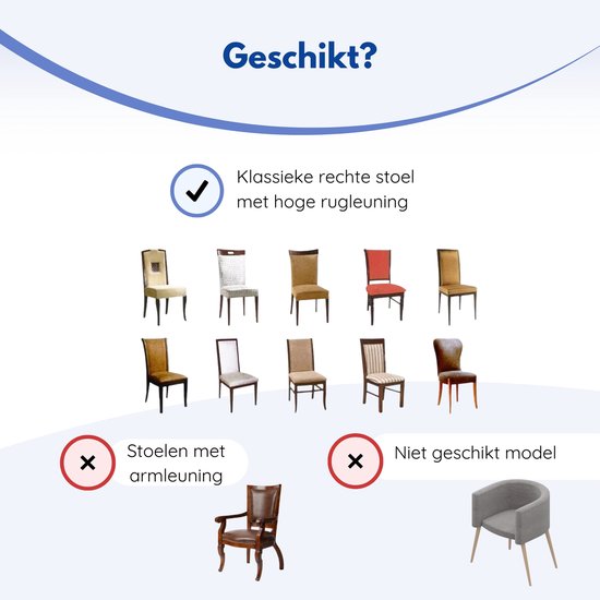Housse de chaise Hilvard - Housses de siège de salle à manger - Velours - Stretch - Bleu foncé