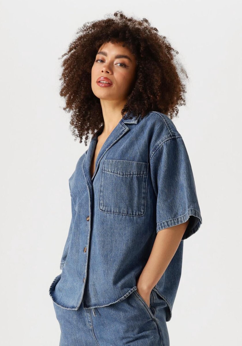 EDITED Pheline Shirt Dames - Jurken - Blauw - Maat 42