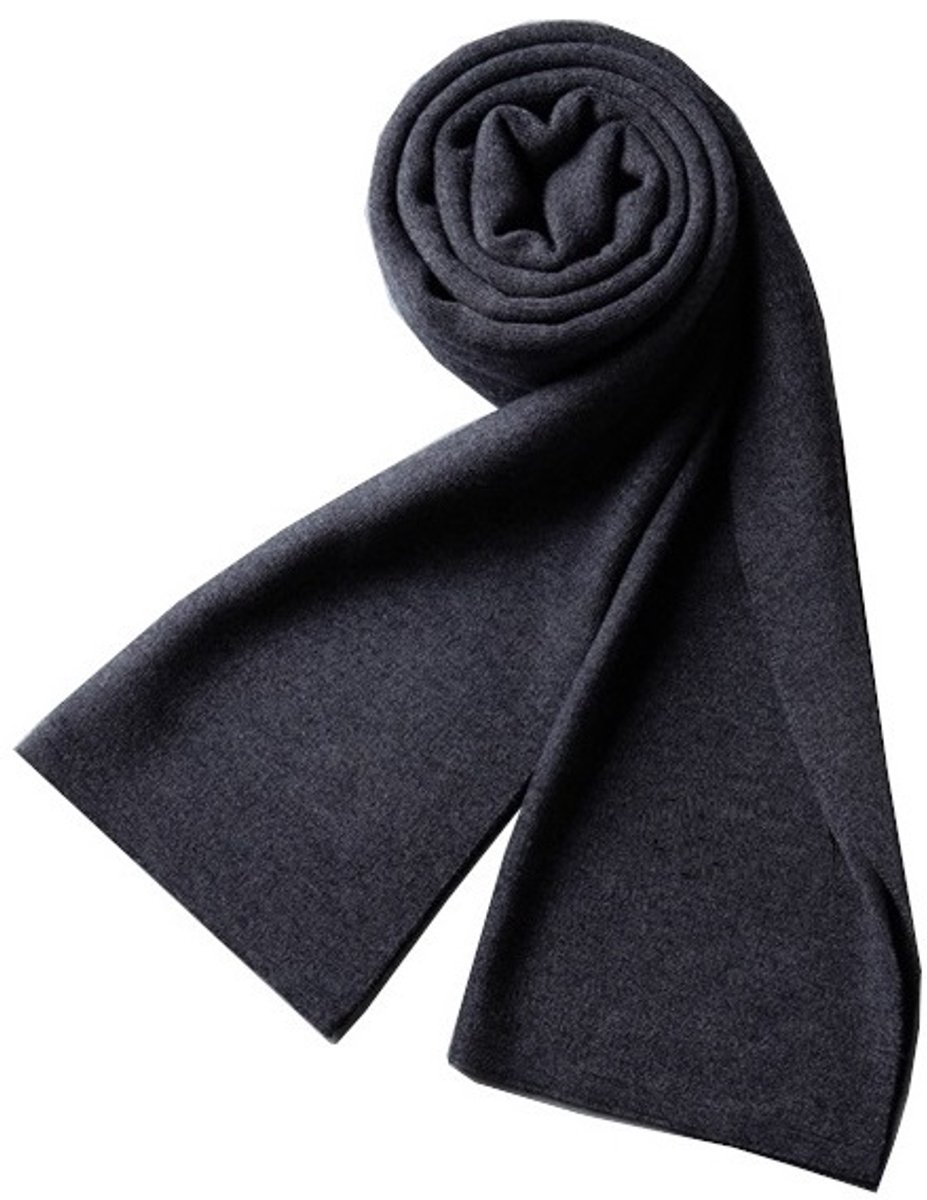 Woolblend Sjaal Heren – Effen Sjaal – Men's Shawl - Dark Grey