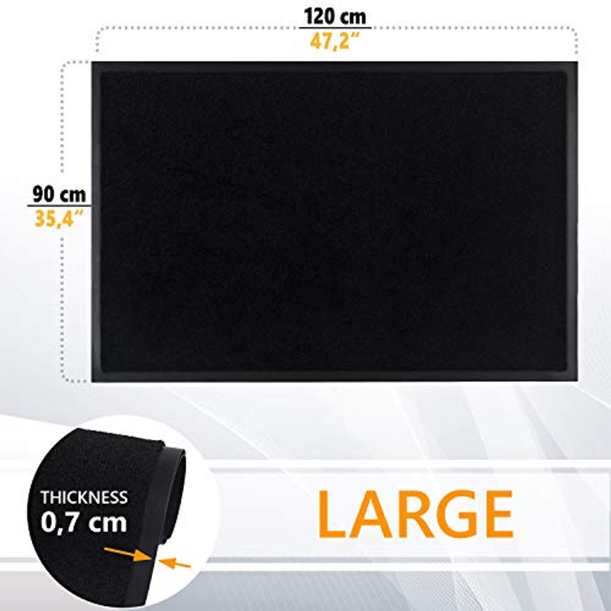 Waterdichte Slijtvast Deurmat 90x120 cm - Antislip Vuilvanger voor Voordeur, Gang, Keuken,