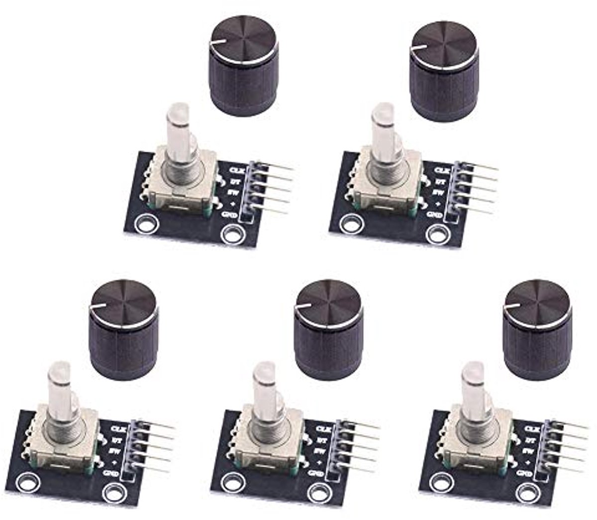 5 Stuks Roterende Encoder Modules - 360 Graden Rotary Encoder met Drukknop