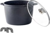 Cheffinger Soeppan - Diepe Braadpan - Marmeren Coating - 32cm - Zwart