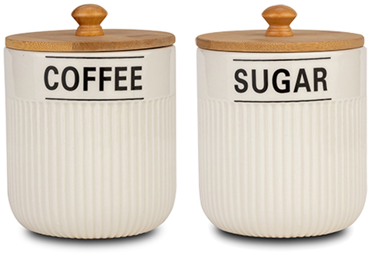 Nava Porcelain Coffee suicker Voorraadbussenset-2-delig-Porselain-850ml