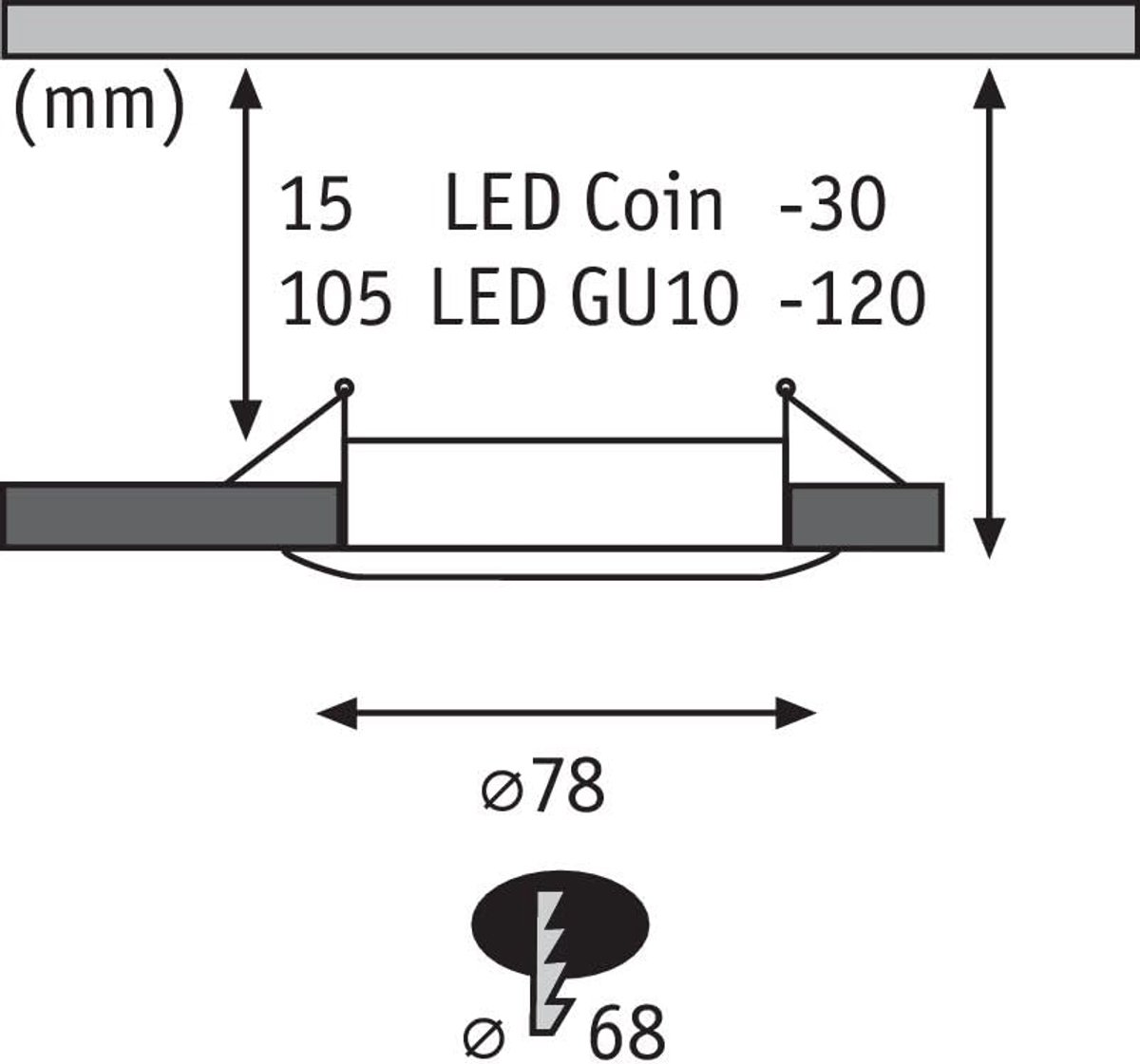 Inbouwspots voor plafondverlichting - 3x10 Watt dimbare lichtbronnen in mat wit