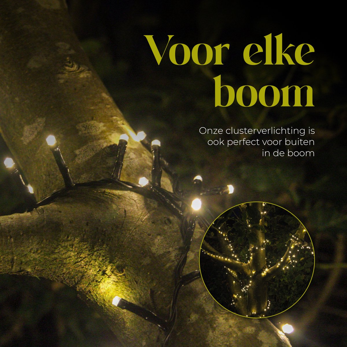 Giftmas Kerstboomverlichting - Kerstverlichting Buiten - 24M Clusterverlichting - 1200 Warm Witte LED’s - Binnen en Buiten - Warme Sfeerverlichting – foto 5