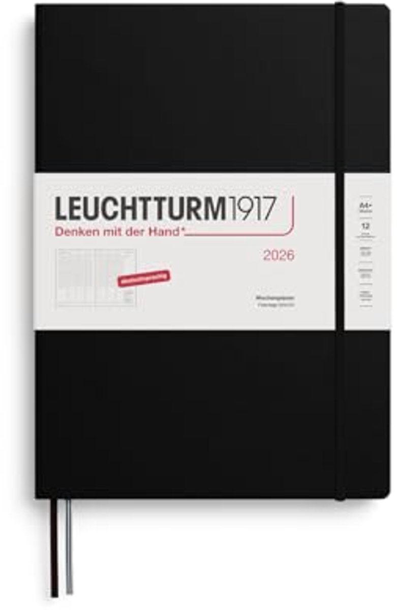 A4+ Weekplanner Master 2026 - 12 Maanden, Zwart