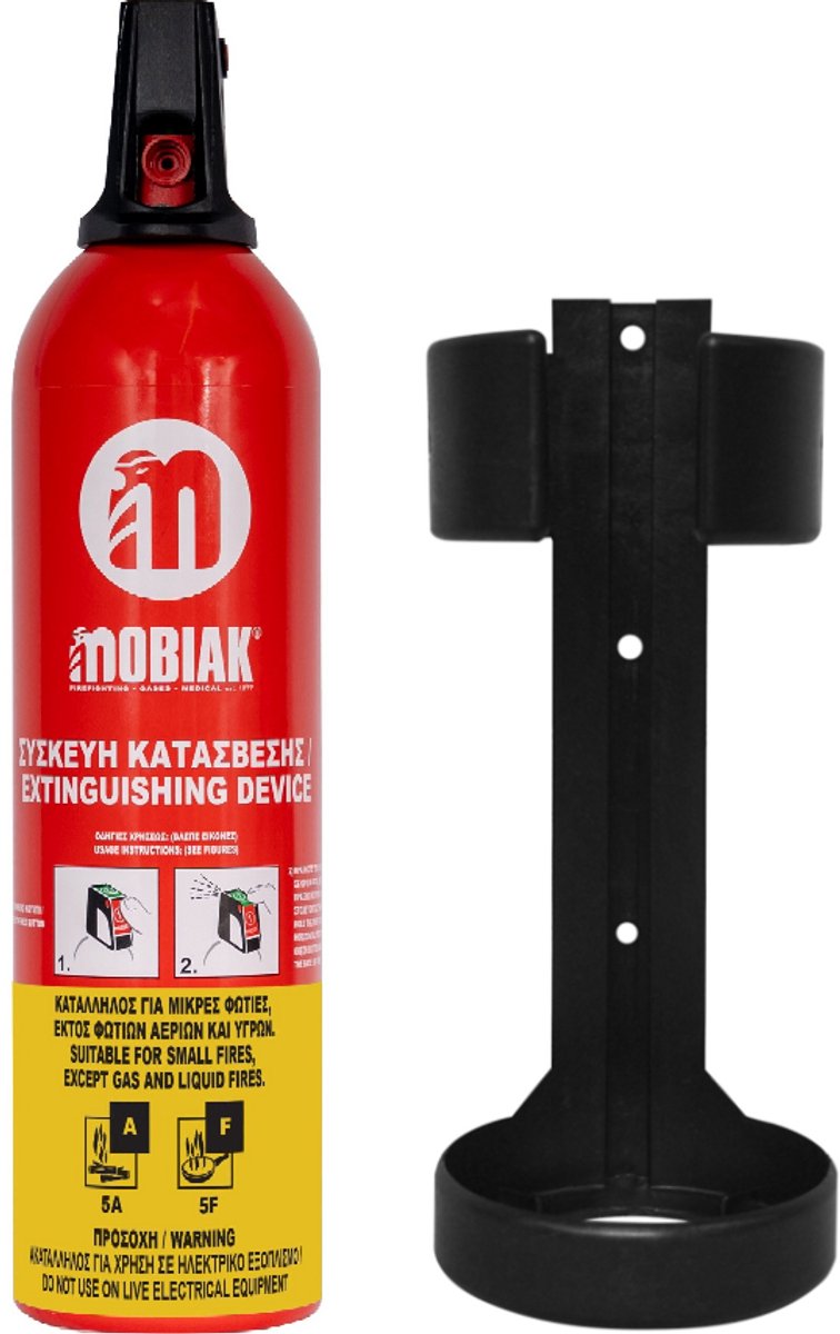 Sprayblusser Vetblusser schuim 750 ml - Met ophangbeugel - 5A 5F - Geschikt voor keuken, huis, auto, boot, caravan of camper - Brandblusser - Schuimblusser