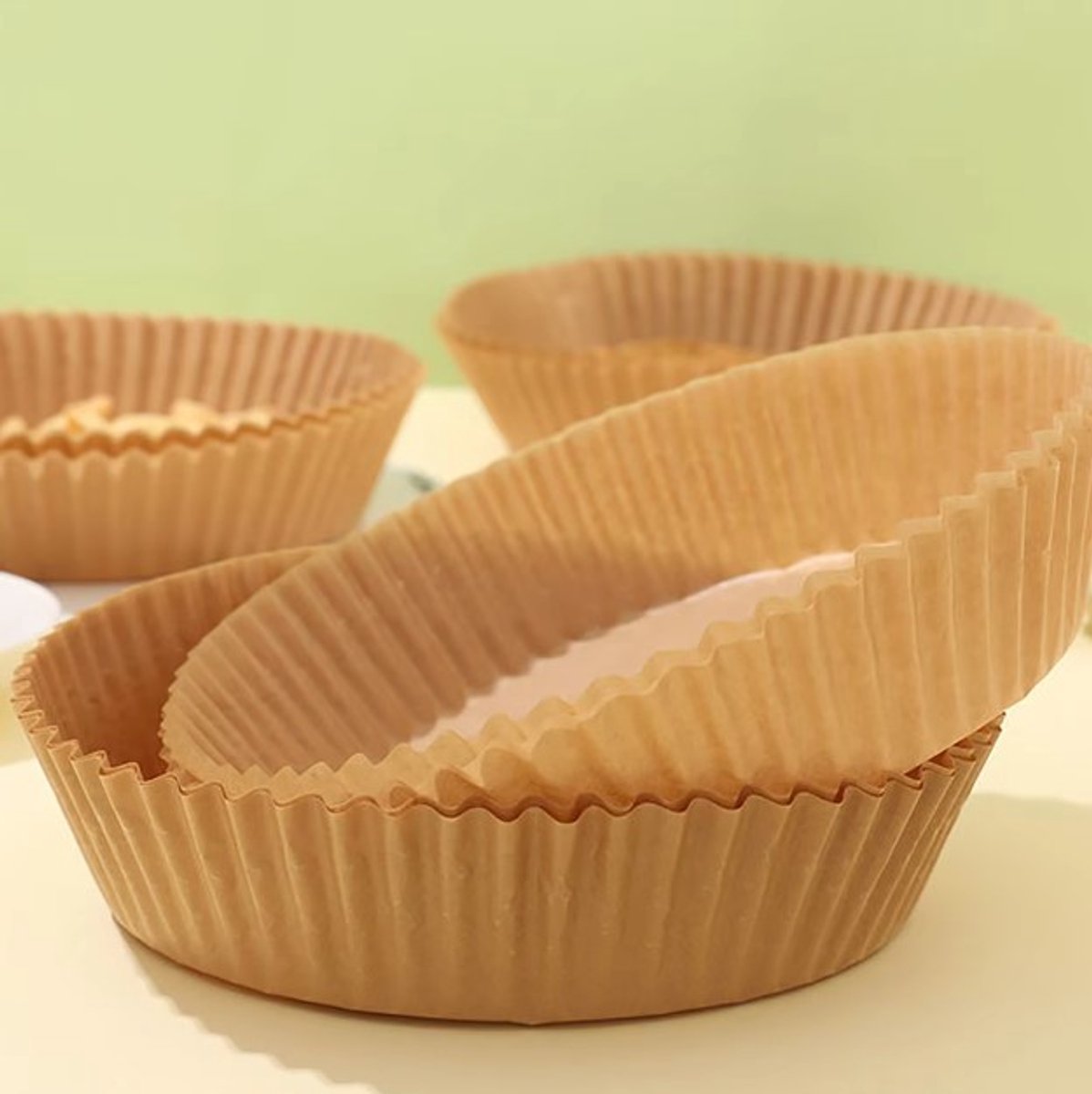 Go Go Gadget - Bakpapier - Herbruikbaar - Anti aanbak - Geschikt voor heteluchtfriteuse - 20 cm bodem diameter - 1 set van 50 stuks