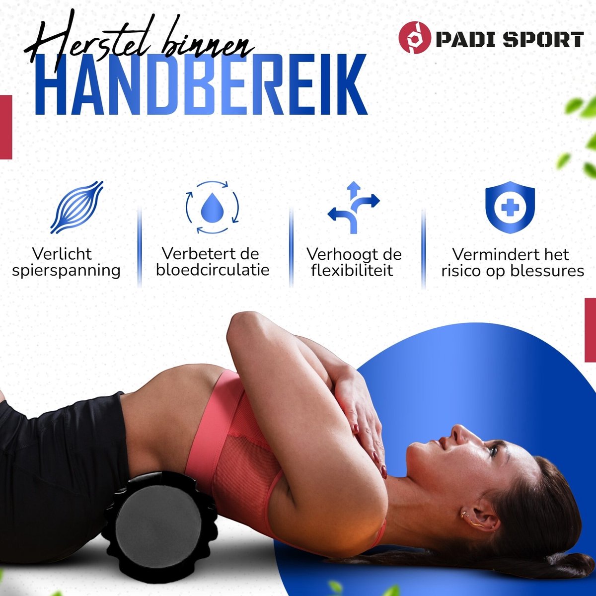 Padisport Foamroller 2 In 1 Voordeelset Zwart - Foamrol - Massagerol - Rug Roller - Foam Rol - Foamroller Set - Foamrollers - Foamroller Trigger Point - Foamroller Rug