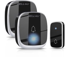 Bell4U Kinetische Draadloze Deurbel Zonder Batterijen – Plug & Play – 2 Ontvangers – Waterdicht – Bereik Tot 100 Meter