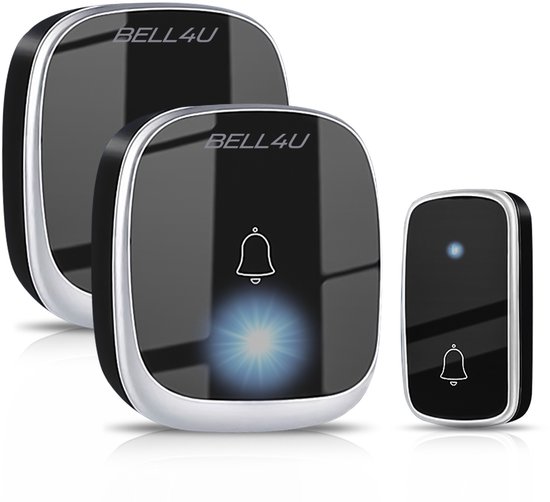 Bell4U Sonnette sans Fil - sans Piles - Plug & Play - un récepteurs - Étanche - 4 Niveaux de Volume - 32 sonneries