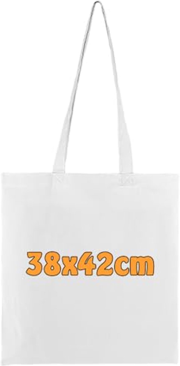 Katoenen tas onbedrukt met lange hengsels 38x42 cm