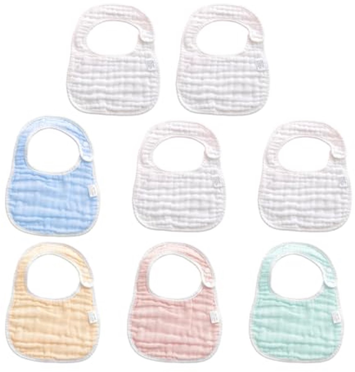 Image of 8 absorberende slabbetjes voor kinderen - zachte en comfortabele katoenen slabbetjes