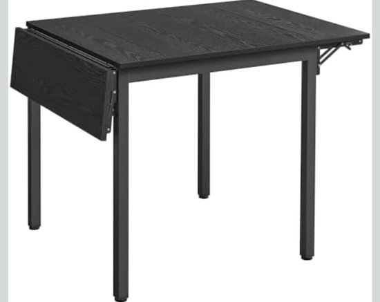 HOMCOM Inklapbare eettafel, klaptafel, keuken, rechthoekig, uitschuifbaar op wielen tot 6 personen, 6 wielen en geïntegreerd rek, voor kleine ruimtes, eetkamer, grijs