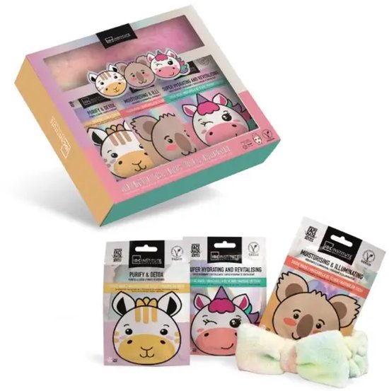 Gezichtsverzorging set – 4-delige skincare Giftset – Gezichtsmaskers- haarband– Hydraterend & Voedend- giftset- cadeau set dames- verzorgingsset