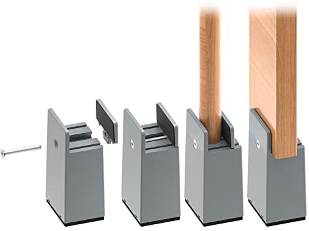 Verstelbare meubelverhogers 10 cm - 4 stuks robuuste verhogers voor banken, tafels en stoelen