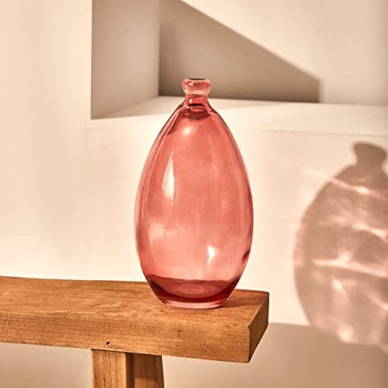PRUNI grote rode glazen design vaas 56cm