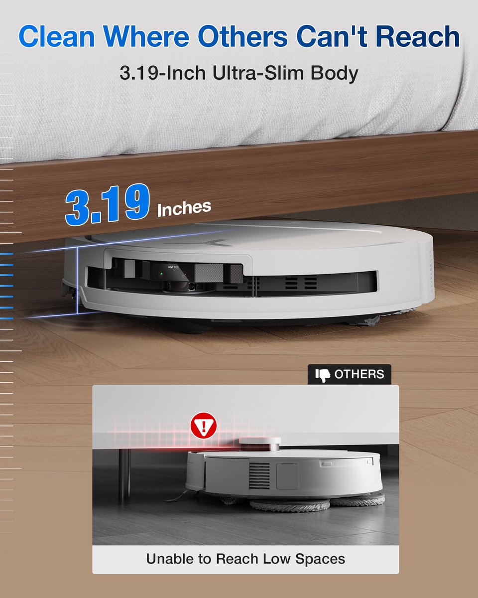 ECOVACS - DEEBOT T50 Omni wit Gen 2 EU - Stofzuig- en dweilrobot - 21.000 Pa zuigkracht- Zelfreinigende Robotstofzuiger met Warmwater – Dweilsysteem - Automatisch Leegstation - Geschikt voor dierenharen — afbeelding 4