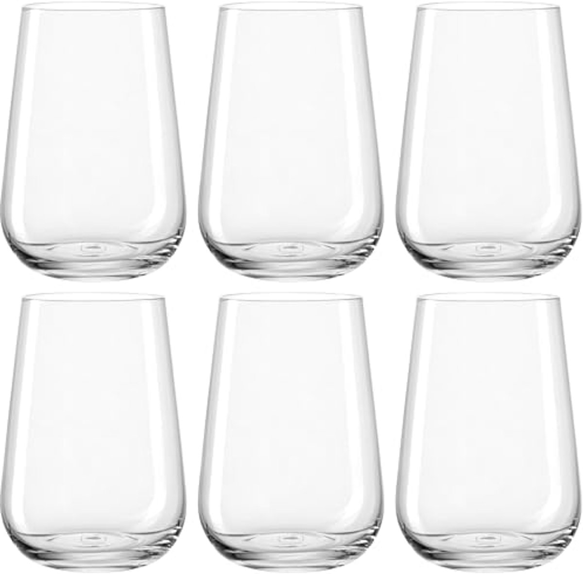 Set van 6 vaatwasserbestendige drinkglazen van glas - 370 ml