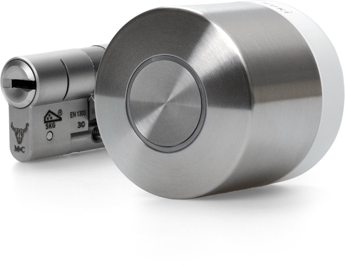 Nuki Smart Lock Ultra – Slim Deurslot met & – Auto Unlock, Nachtmodus & Lock ‘n’ Go – werkt met Google, Alexa & Apple – Incl. SKG Cilinder - Cilindermaat 30/30 mm