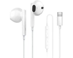VEXON - In-Ear Oordopjes met USB C Aansluiting - Earpods - Bedrade oorjtes - Oortjes met Draad en Microfoon voor Telefoon / Tablet / Laptop / Smartphone / GSM - Wit