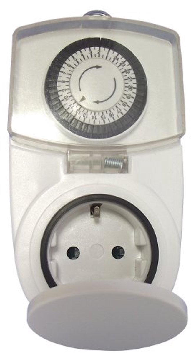 Buitentimer met Kinderbeveiliging - 24-Uurs Timer, 3680W, Wit