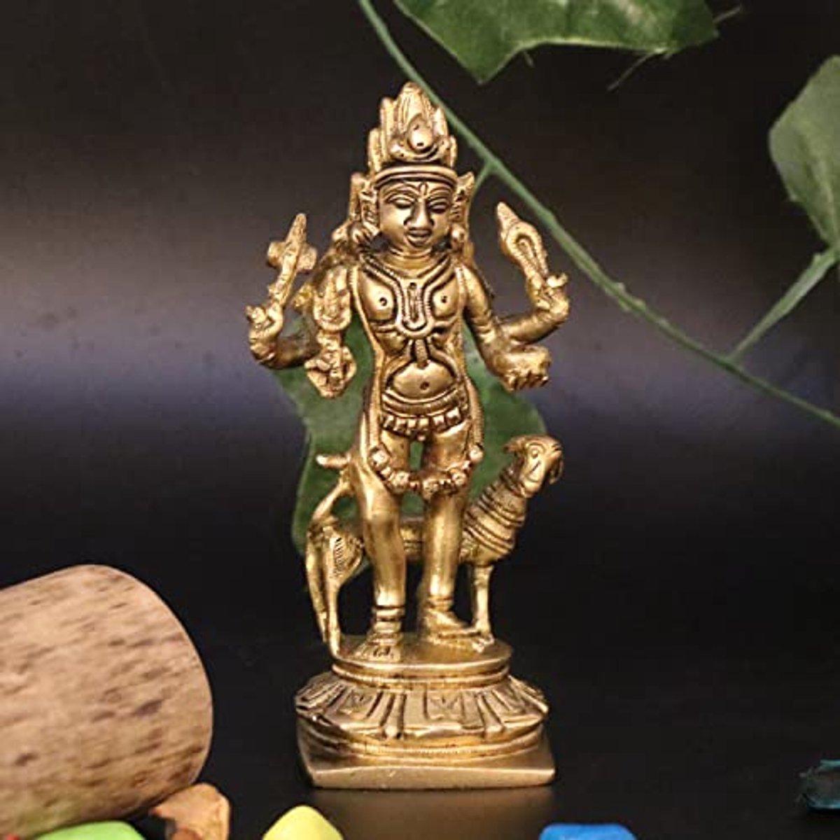 Bhairav Baba Murti Beeld - 5.5 Inch Figurine voor Thuis Puja en Tempel