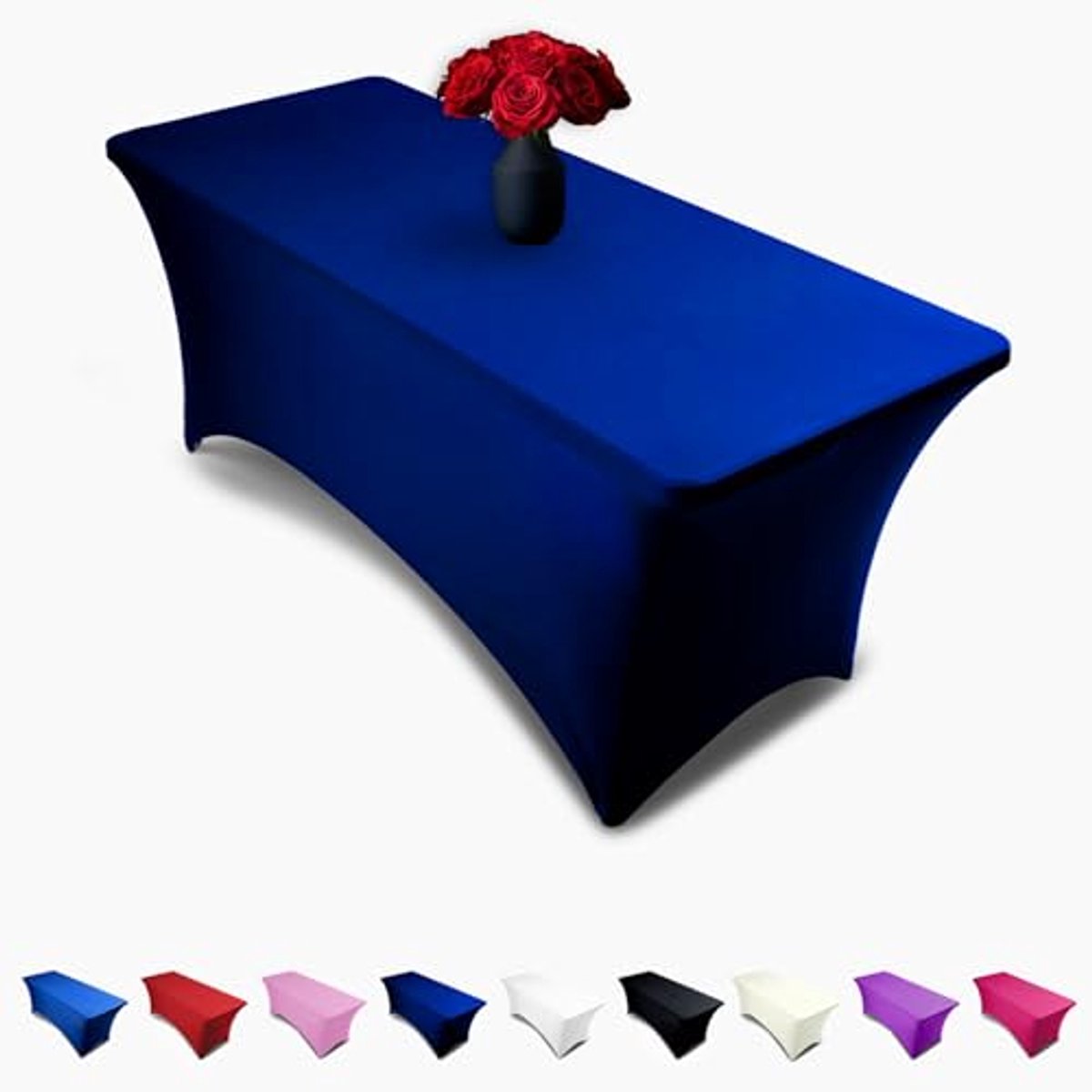 Marineblauw 6ft spandex tafelkleed - Rechthoekig laken voor klaptafel