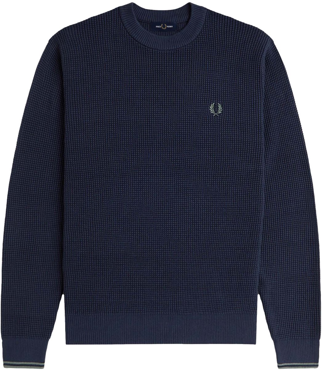 Trui Fredperry Fp Waffelsteek Trui Fashion Wear Volwassen Blauw