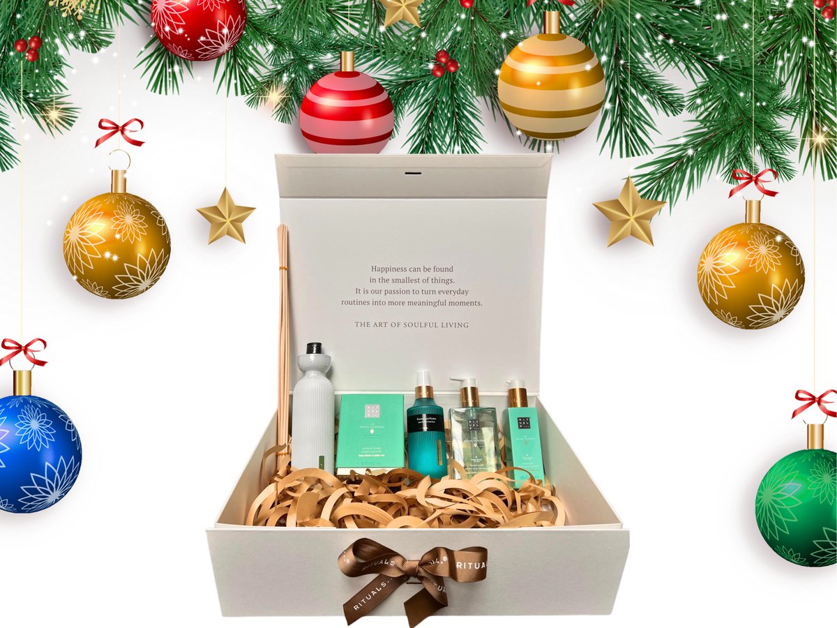 Rituals - Karma - Geur Geschenkset - Kaars 290 gram + Geurstokjes 250 ml + Huisparfum 200 ml + Hand Wash 300 ml + Hand Balm 175 ml in Originele RITUALS Cadeaubox