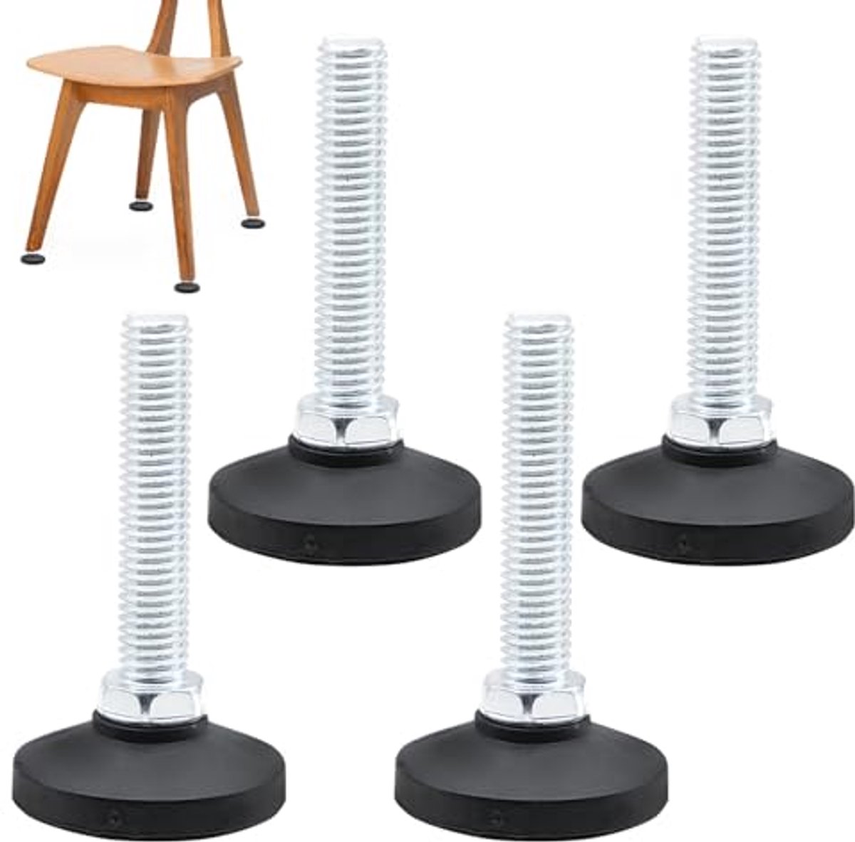Nivellerende Meubelvoeten Set van 4 - Verstelbare Tafelpoten M10 x 50 mm