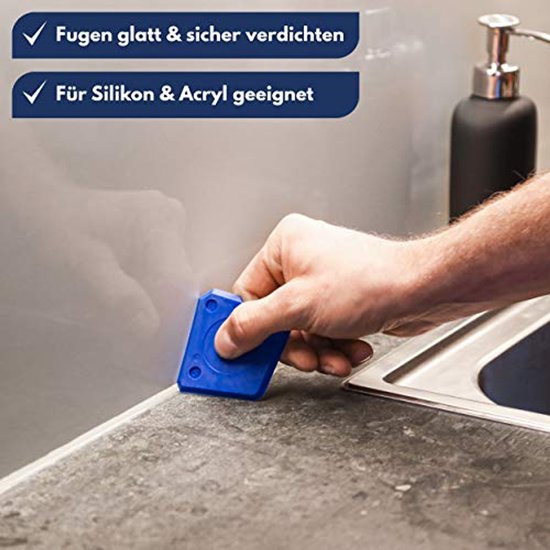4-delige voegengladmakerset met doos en handleiding - siliconen trekker en voegengereedschap — afbeelding 4