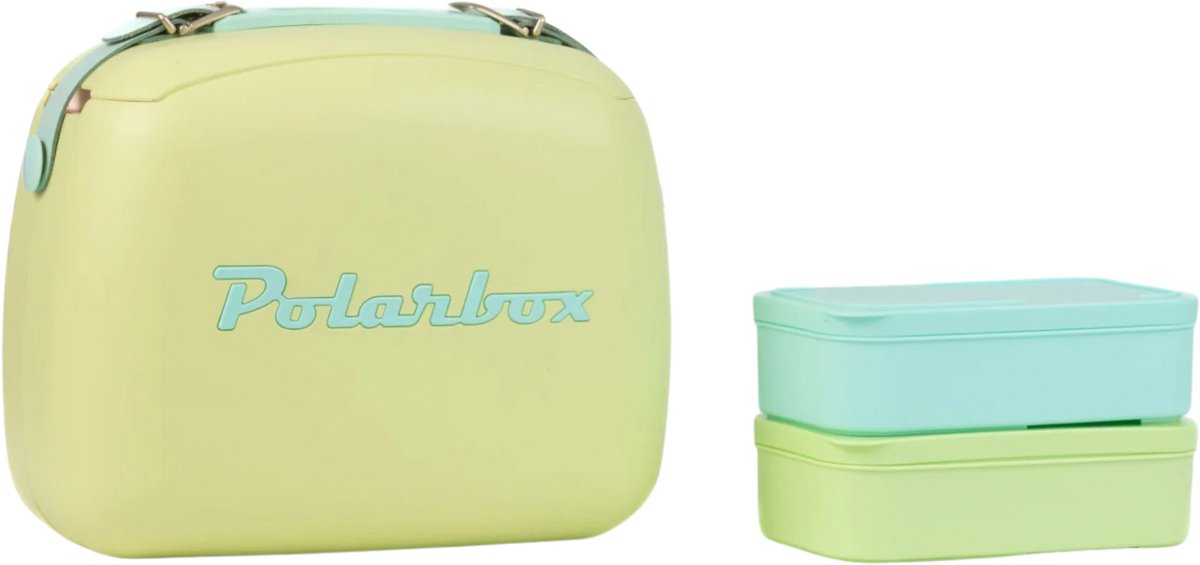 Polarbox Coolerbag 6L met 2 Lunchboxen - 34x19x26cm - Limoengroen