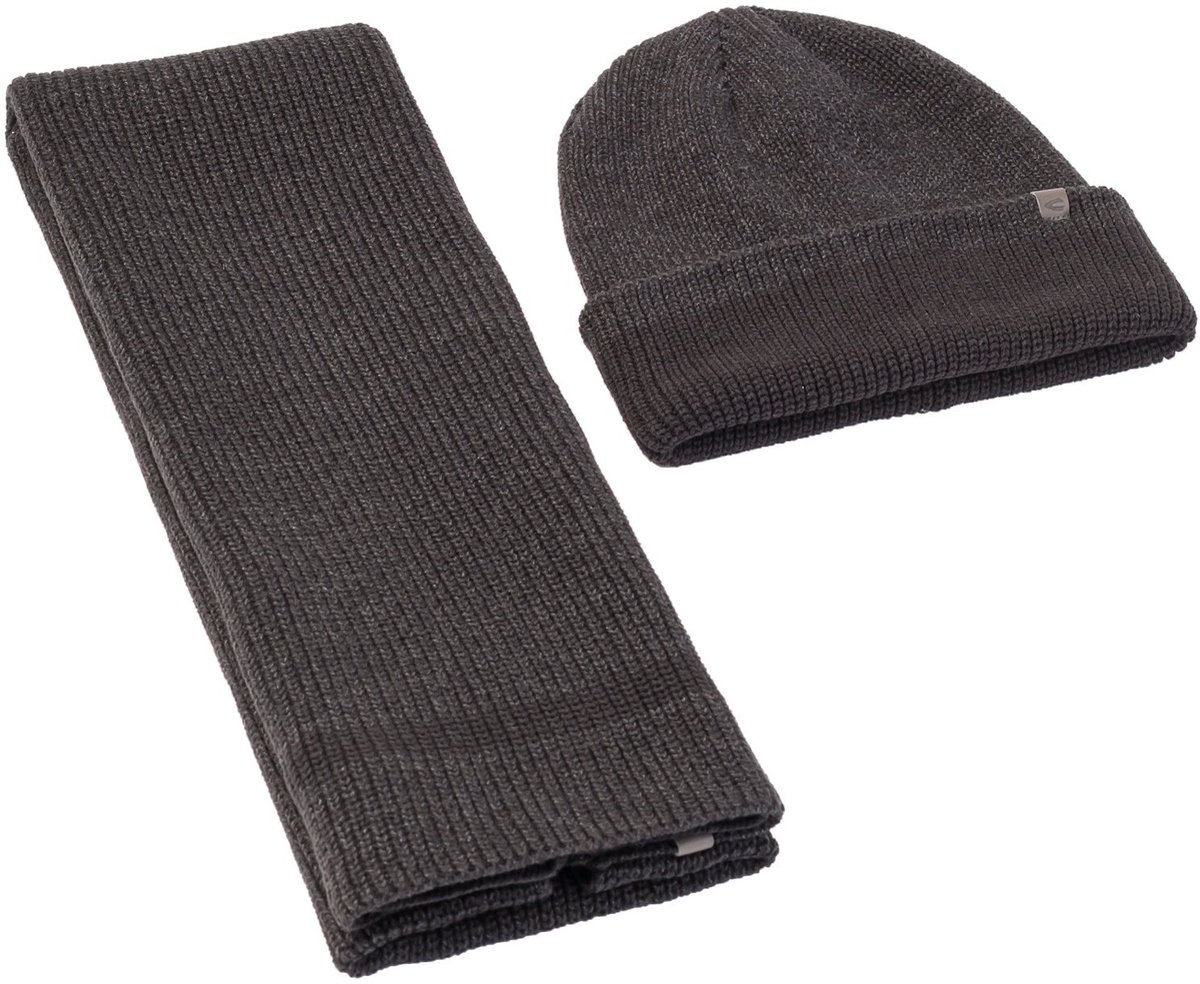 camel active Cadeauset met muts en gebreide sjaal - Maat menswear-OS - Zwart